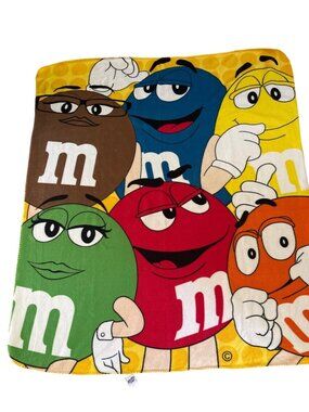 M&MS World Throw Blanket 2014 Colorful Character Fleece 60" X 50" Mars